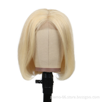 100% Human Hair 613 Bob Wigs Lace Front Black Double Dutch Braided Wigs With Baby Hair For Women Kids